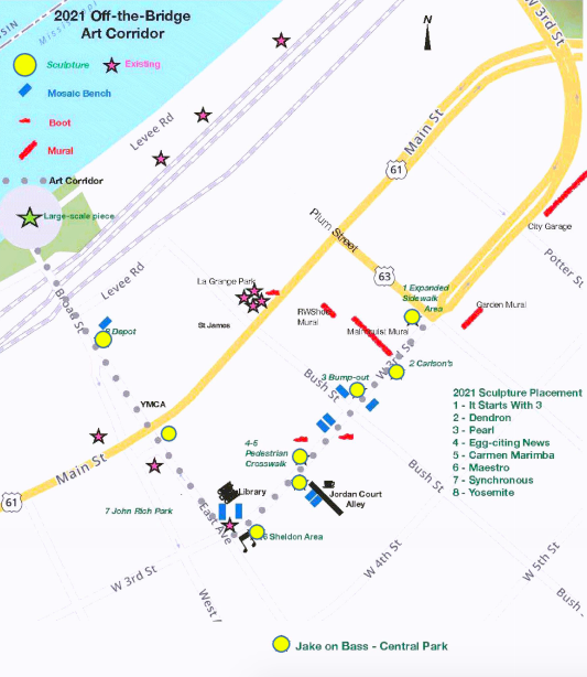 Red Wing, Minn. sculpture walk map